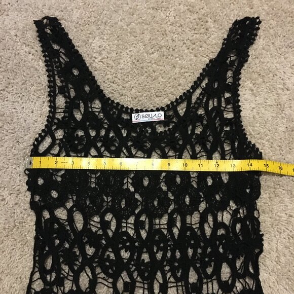 Vintage Bohemian Black Loose Crochet Lace Top - Picture 12 of 15